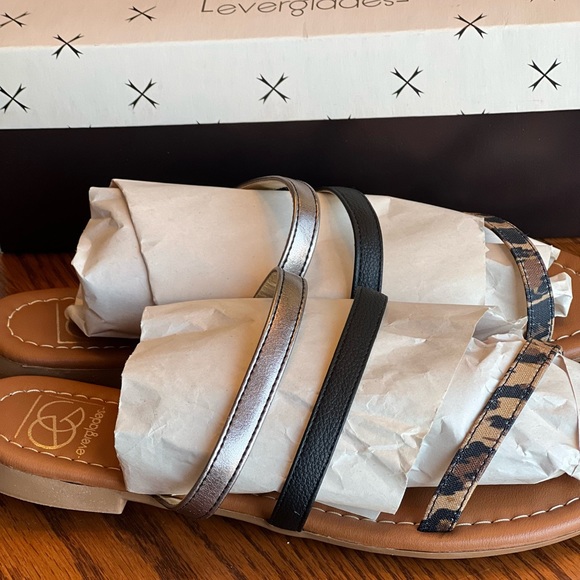 Strappy Sandals, Leopard and Black | Multiple Sizes Available | NEW in box - Picture 3 of 4